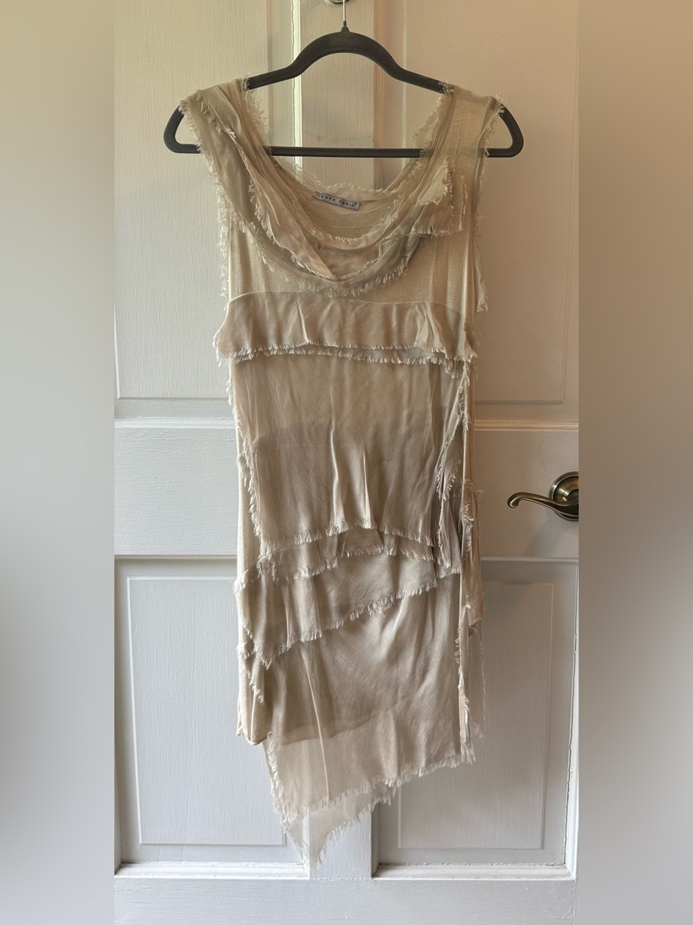Tempo Paris - Silk Frayed Layered Sleeveless Dress